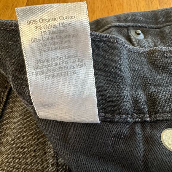 Everlane The Original Cheeky Jean Organic Cotton Straight Leg Sz 27 Black Denim - Picture 11 of 16